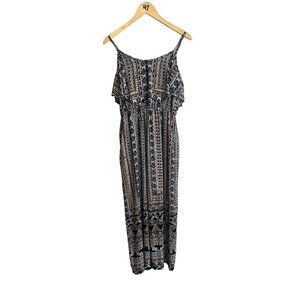 Angie Women's Printed Bohemian Flounce Jumpsuit - Medium